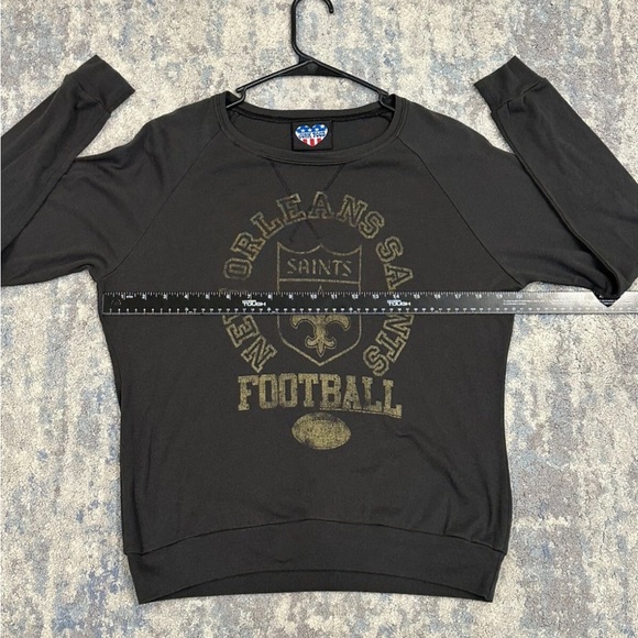 Women’s Junk Food Black New Orleans Saints  NFL Football Shirt Size M Made USA - Picture 3 of 7